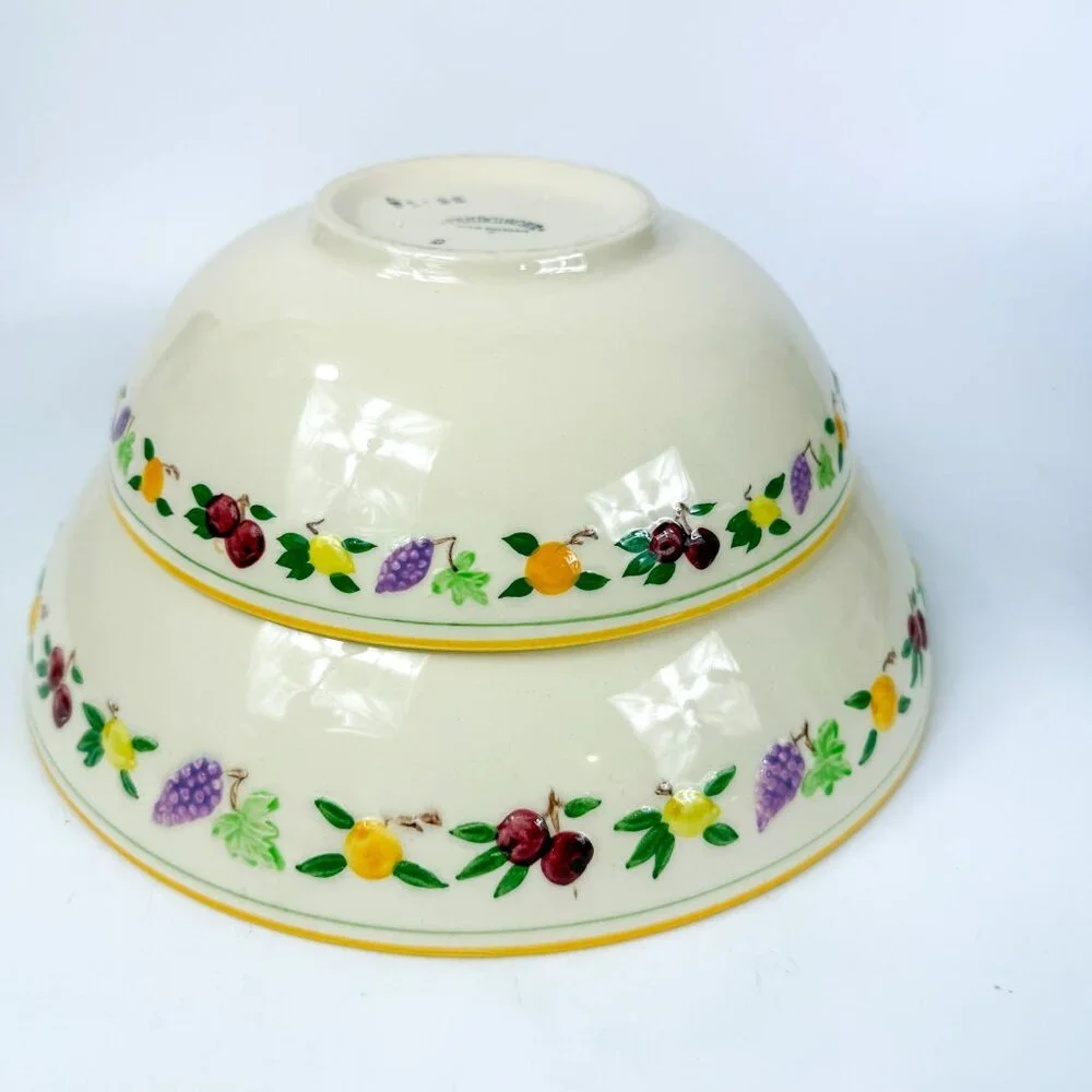 Franciscan Small Fruit Earthenware Salad Serving Bowls Set Of 2